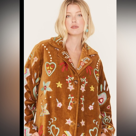 Talisman Woodstock Embroidered Corduroy Coat SZ M NEW - Picture 4 of 13